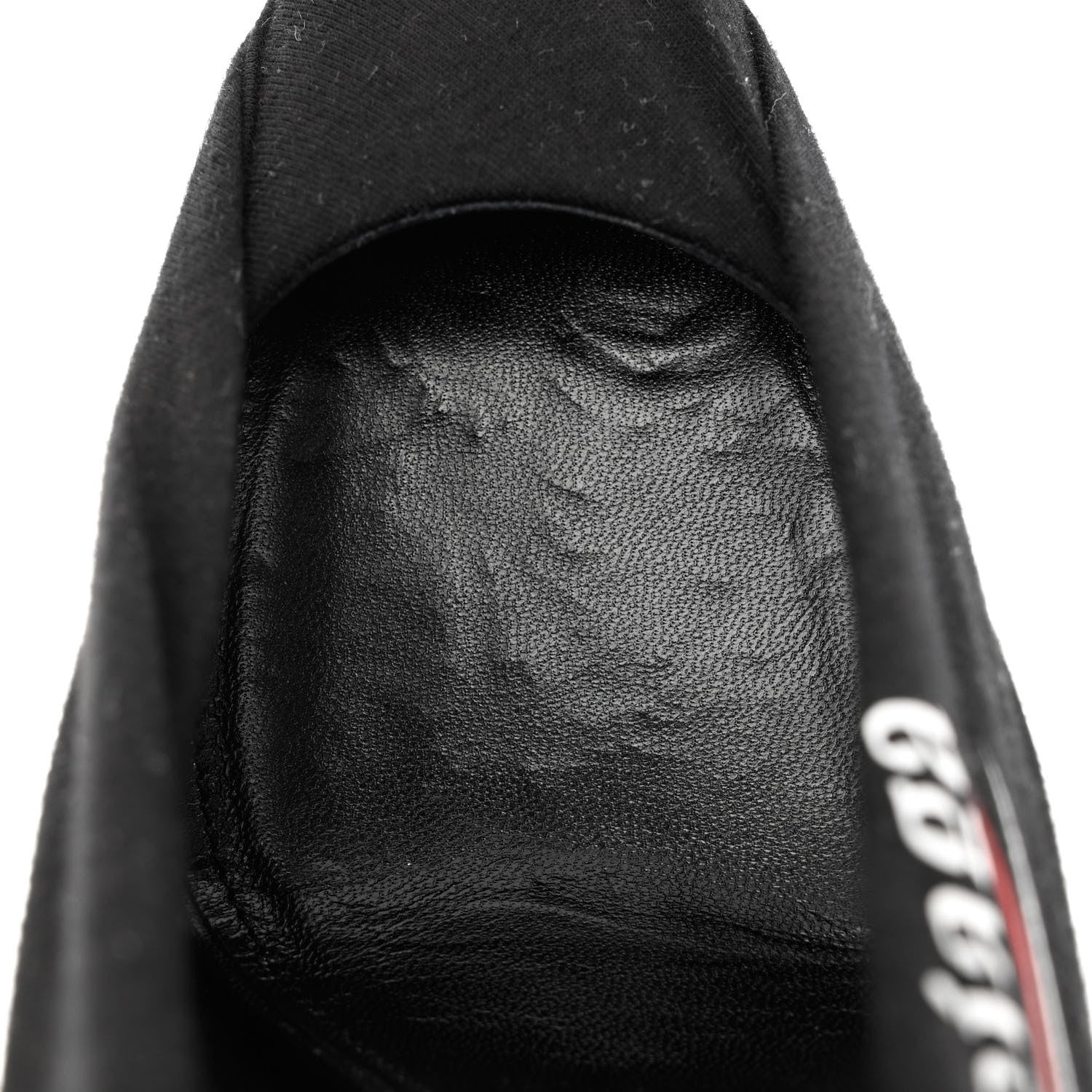 Balenciaga Jersey Crepe Political Campaign Logo Knife 115 Pointed Pumps 38 Black White Rouge 9 of 10