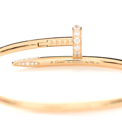 Cartier 18K Yellow Gold Diamond Juste Un Clou Bracelet 16 3 of 4