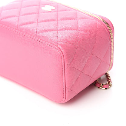 Chanel Caviar Quilted Small Vanity Case With Chain Pink 9 of 10