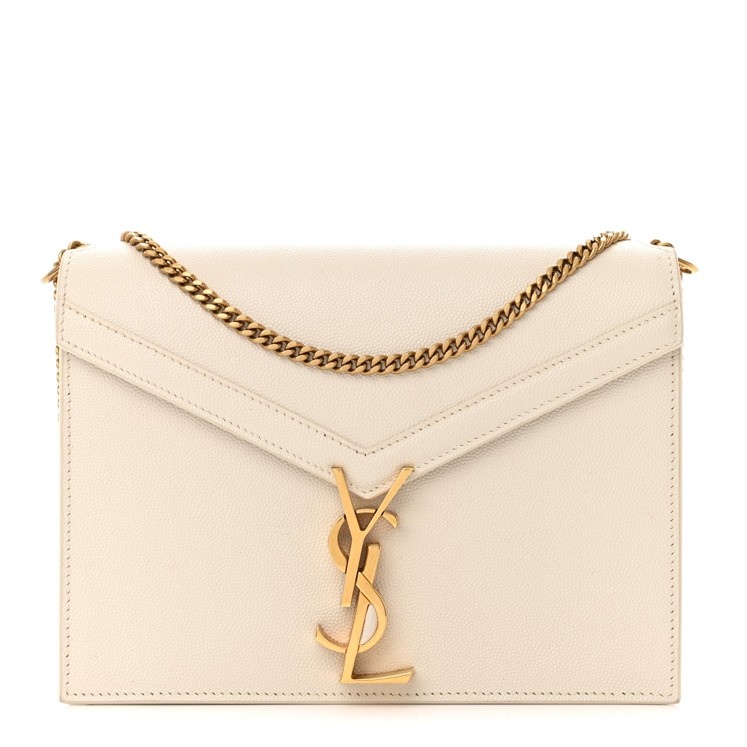 Saint Laurent Calfskin Monogram Cassandra Clasp Bag Porcellana 1 of 14