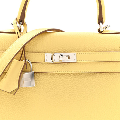 Hermes Togo Kelly Retourne 25 Jaune Poussin 8 of 11