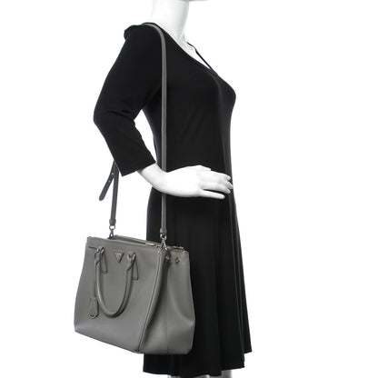 Prada Saffiano Medium Galleria Double Zip Tote Marmo 2 of 19