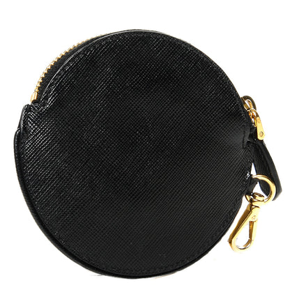 Prada Saffiano Metal Round Coin Purse Nero Black 3 of 6
