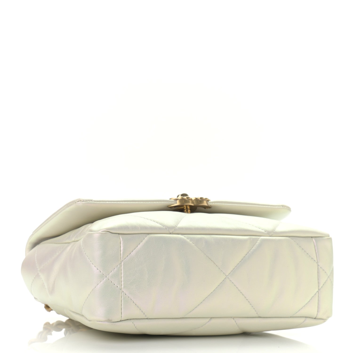 Chanel Iridescent Calfskin Quilted Medium Chanel 19 Flap White 4 of 10