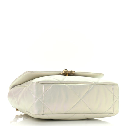 Chanel Iridescent Calfskin Quilted Medium Chanel 19 Flap White 4 of 10