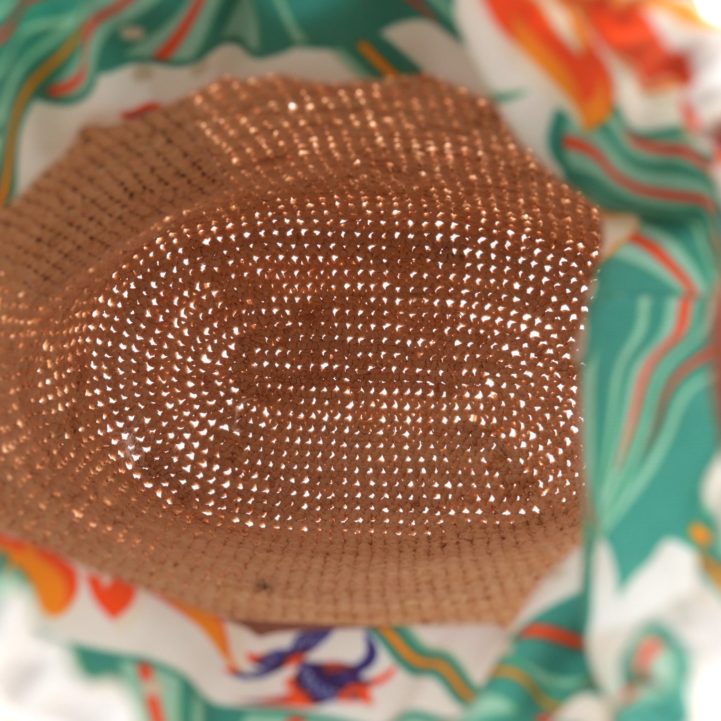 Calfskin Raffia Parrot Paulas Ibiza Pochette Bag Natural Tan