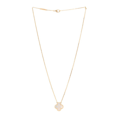 Van Cleef & Arpels 18K Yellow Gold Mother of Pearl Vintage Alhambra Pendant Necklace 3 of 4