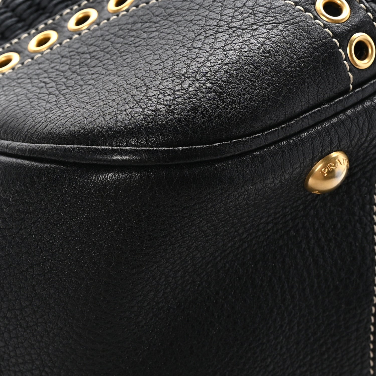 Prada Paglia Vitello Daino Frame Satchel Black 7 of 10