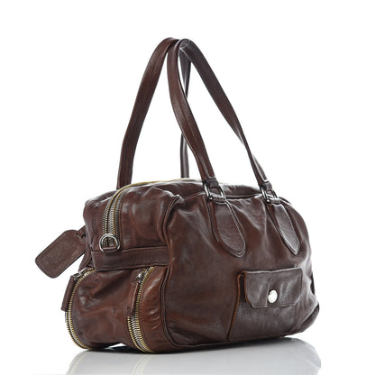Prada Cervo Antik Bowler Tote Brown 3 of 10