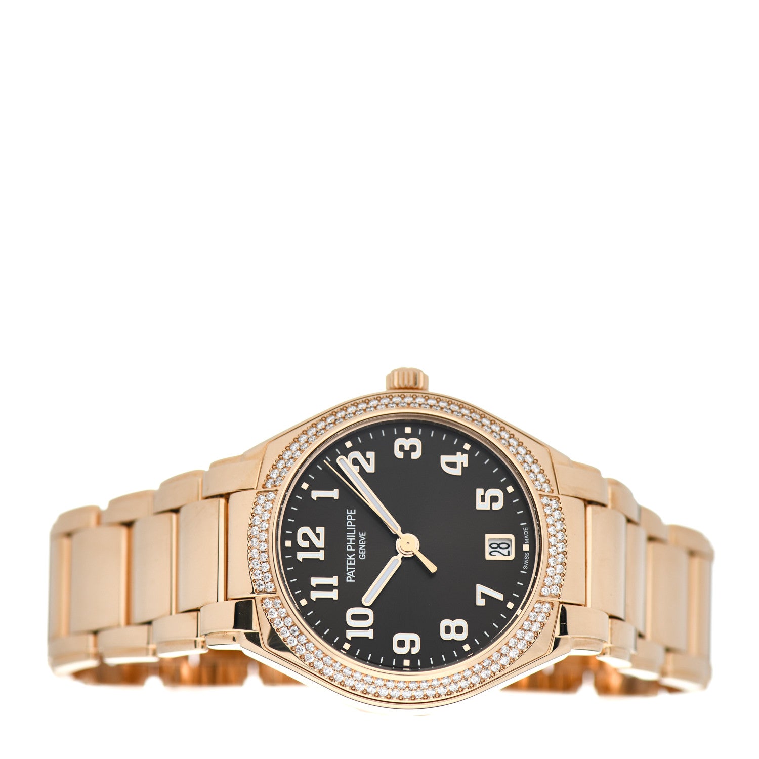 Patek Philippe 18K Rose Gold Diamond 26mm Twenty-4 Automatic Watch Brown 7300/1200R-001 2 of 5