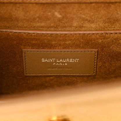 Saint Laurent Metallic Calfskin Fringe Small Monogram Satchel Gold 6 of 17