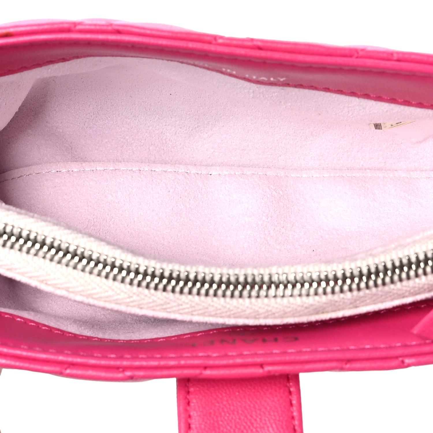 Chanel Lambskin Quilted Mini Phone Holder Clutch Fuchsia 4 of 9