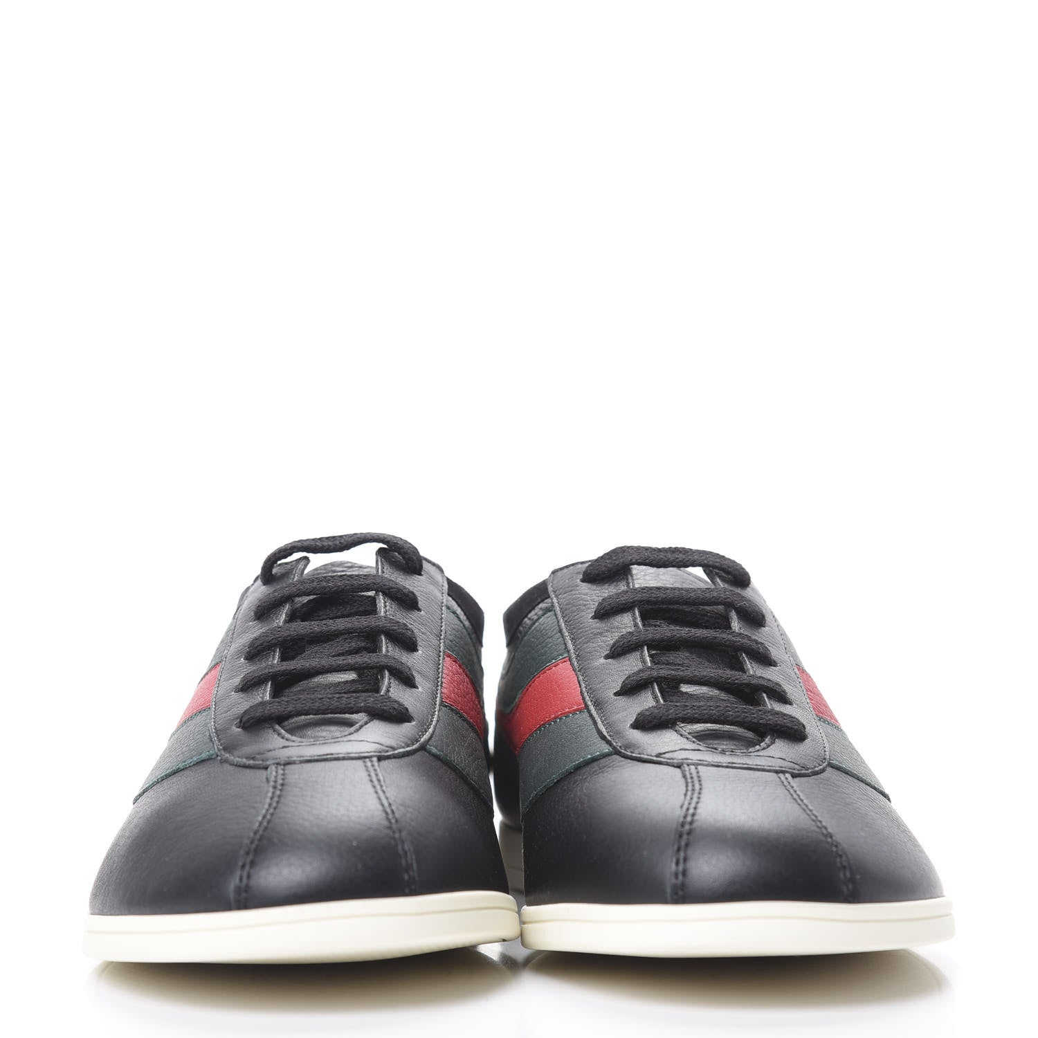 Gucci Calfskin Mens Web Falacer Sneakers 8 Black 2 of 8