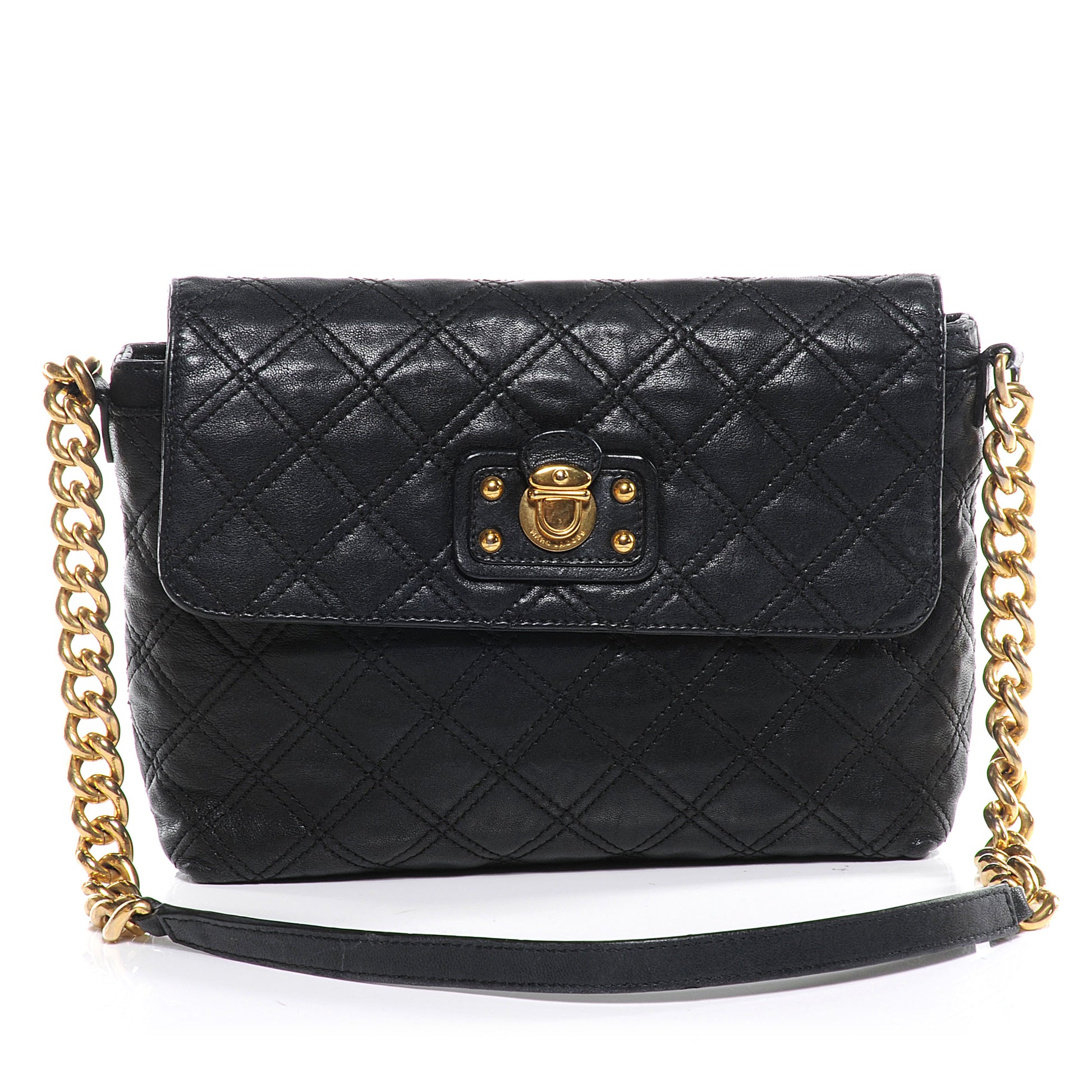 Marc Jacobs Leather Quilted The XL Single Flap Black 1 of 8