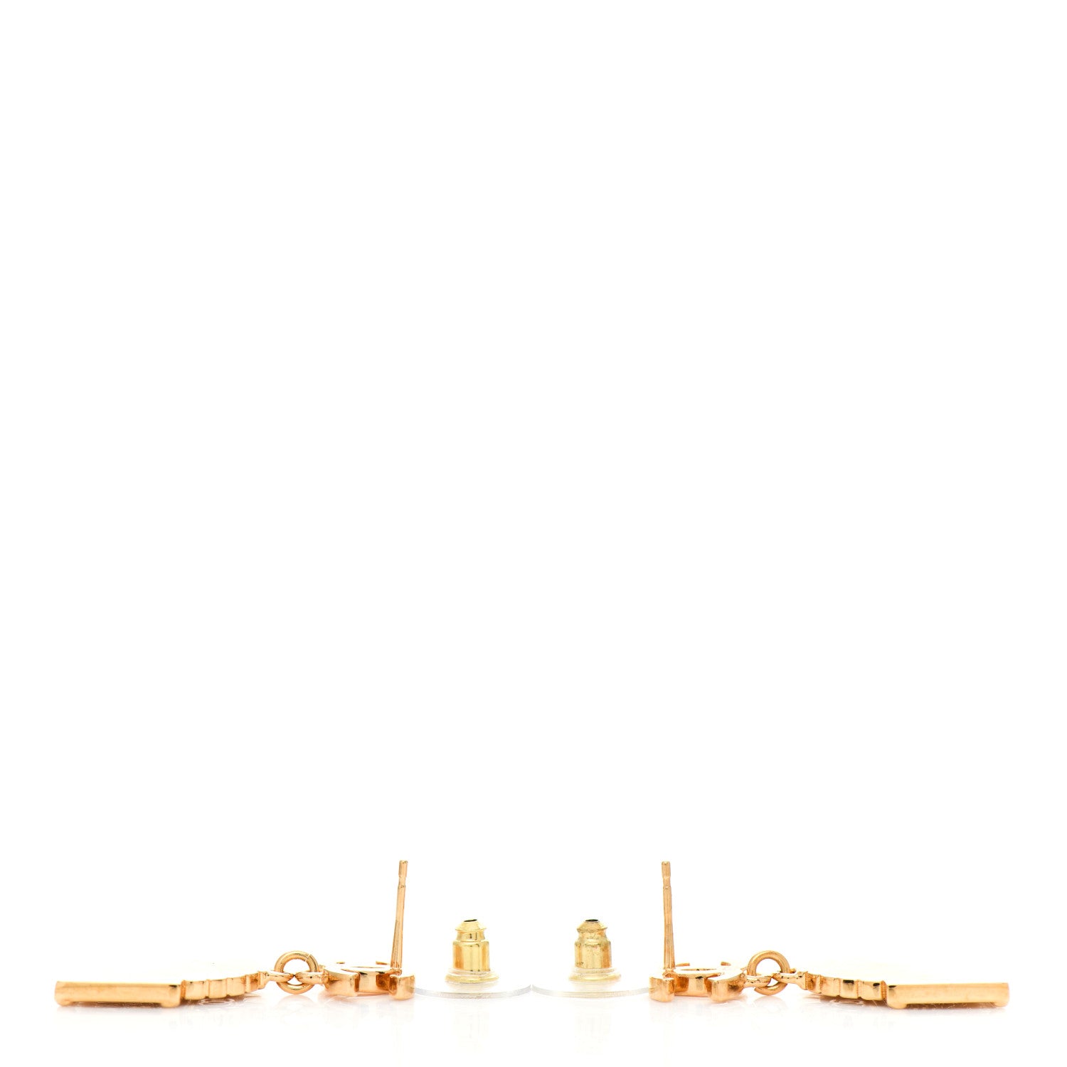 Chanel Metal CC Rue Cambon Drop Earrings Gold 3 of 4