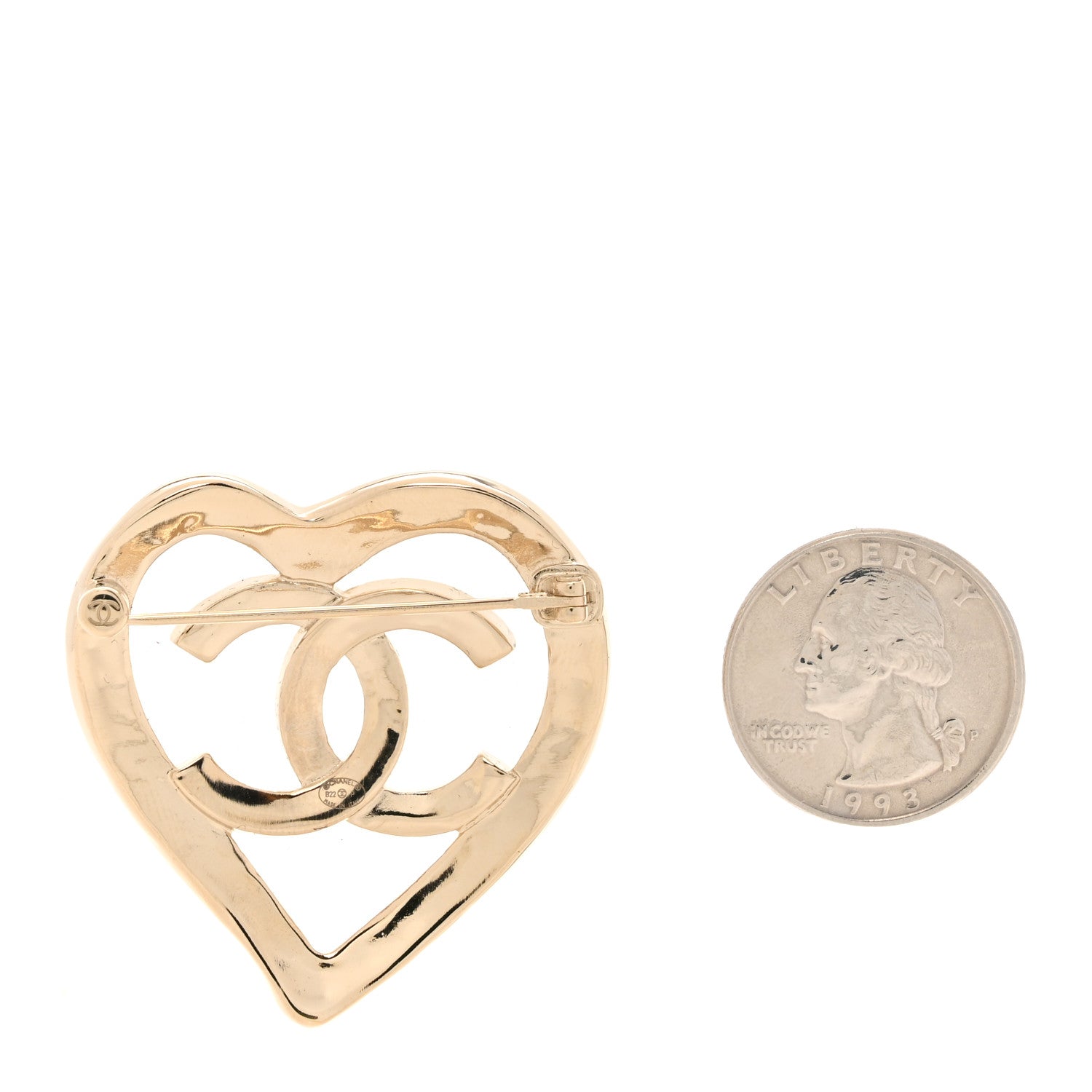 Chanel Metal CC Heart Coco In Love Brooch Gold 2 of 4