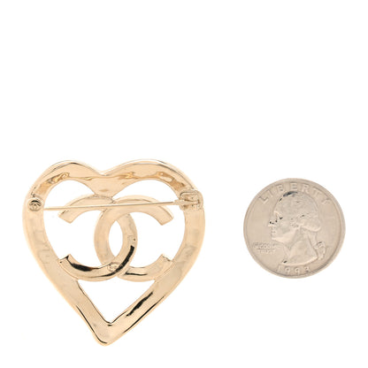 Chanel Metal CC Heart Coco In Love Brooch Gold 2 of 4