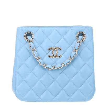 Chanel Caviar Quilted Mini Bucket Bag Blue 1 of 10