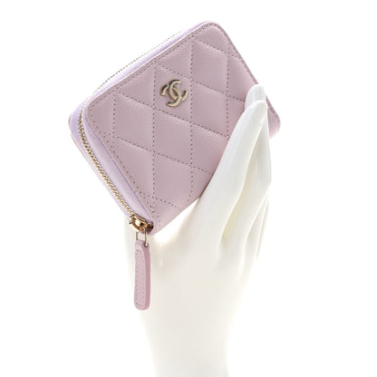 Chanel Caviar Quilted Zip Coin Purse Light Pink 2 of 8