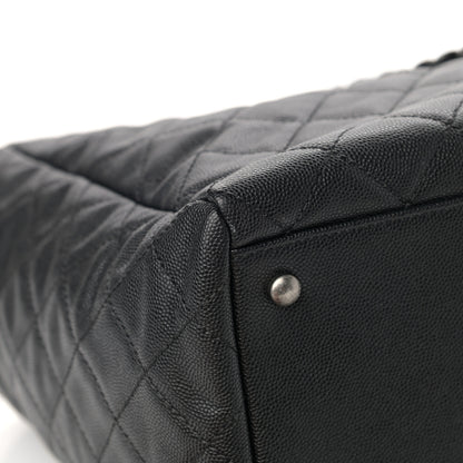 Chanel Caviar Lizard Quilted Large Coco Handle Shopping Tote Black 11 of 14