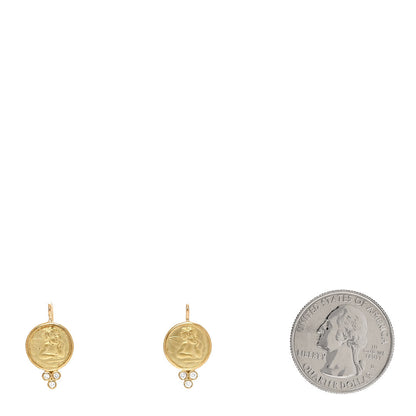 Temple St. Clair 18K Yellow Gold Diamond Angel Drop Earrings 2 of 4