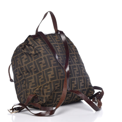 Fendi Zucca Drawstring Flap Backpack Tobacco 3 of 10