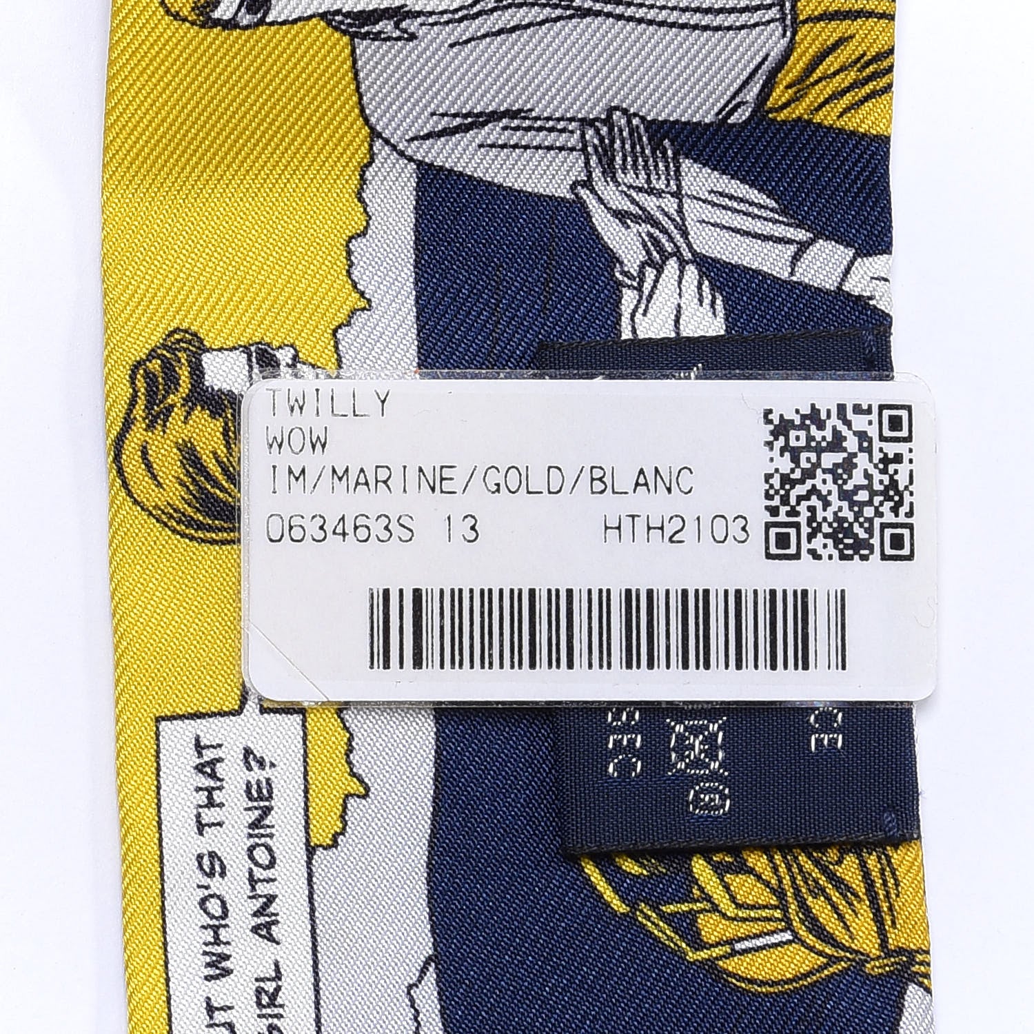 Hermes Silk Wow Twilly Marine Gold White 3 of 4