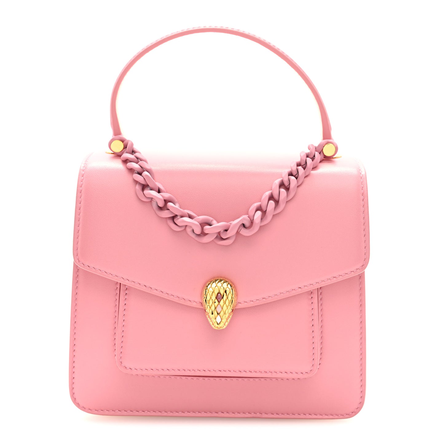 Calfskin Serpenti Forever Top Handle Pink