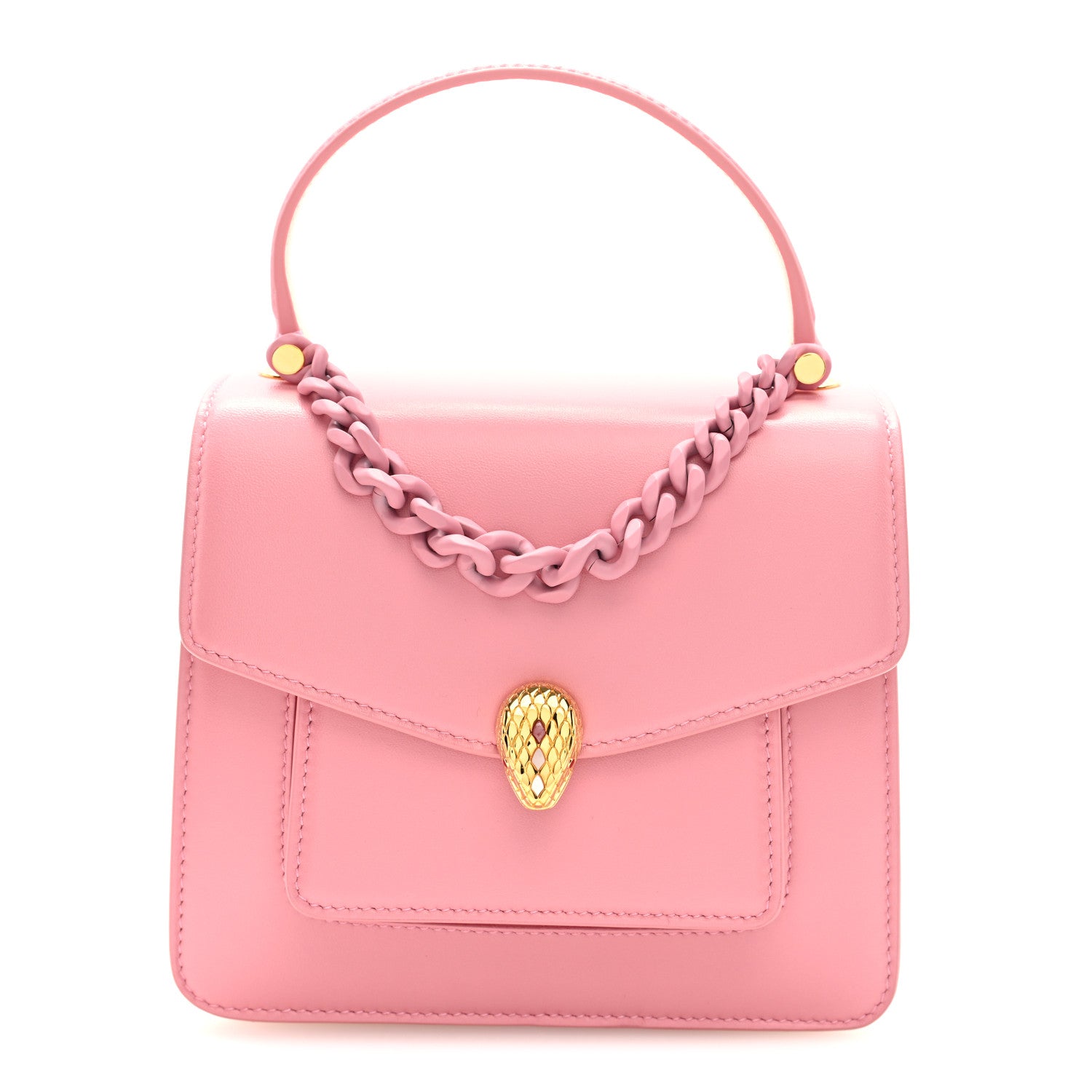 Bulgari Calfskin Serpenti Forever Top Handle Pink 1 of 10