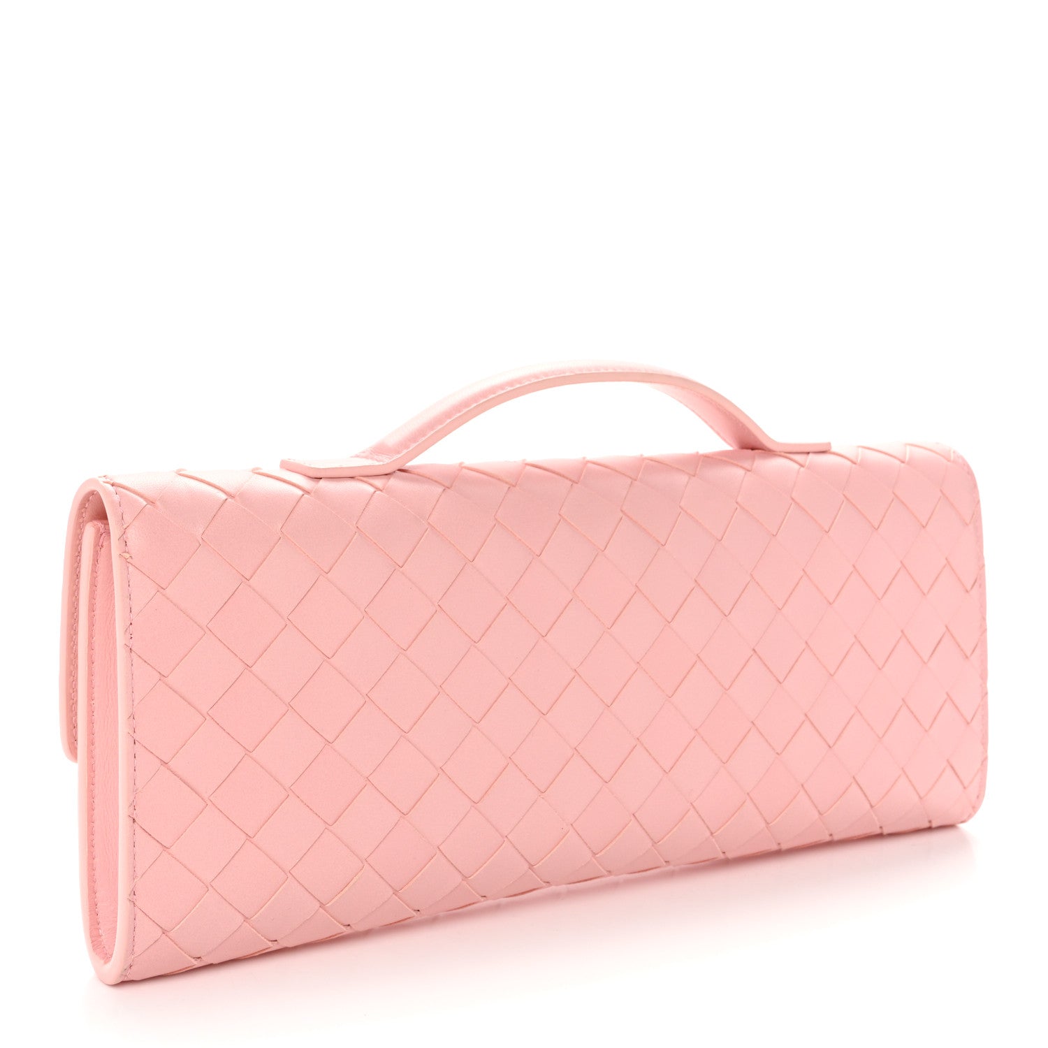 Bottega Veneta Nappa Intrecciato Long Andiamo Top Handle Clutch Rose 3 of 10