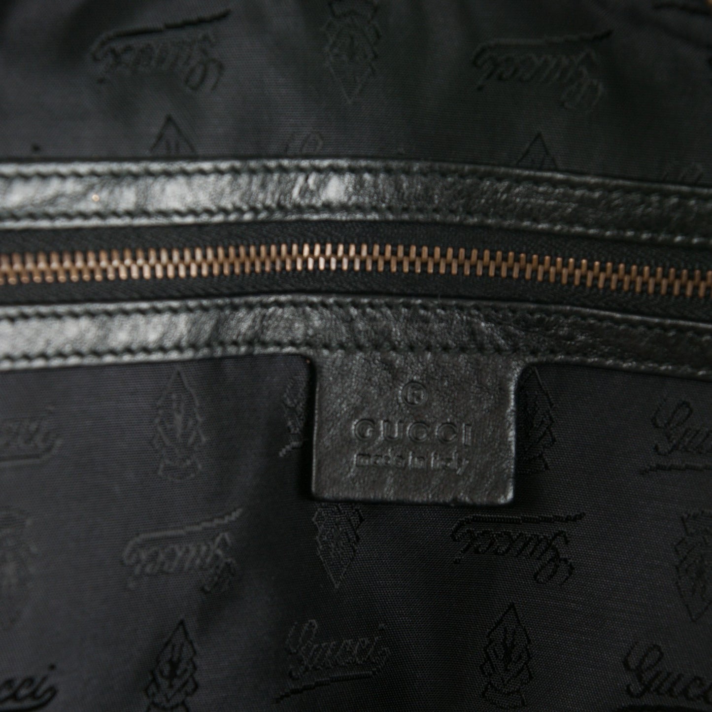 Suede Calfskin Large Babouska Studded Boston Black