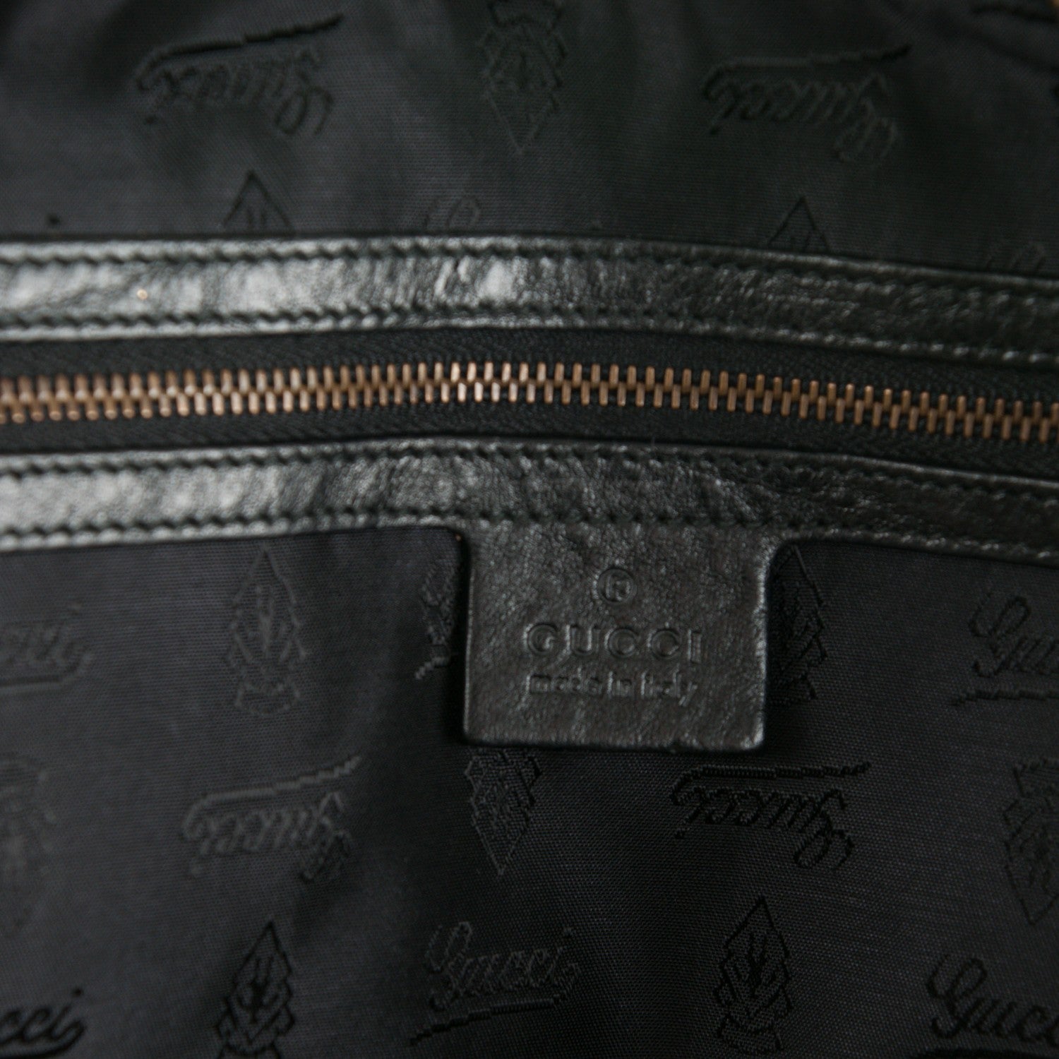 Gucci Suede Calfskin Large Babouska Studded Boston Black 6 of 8