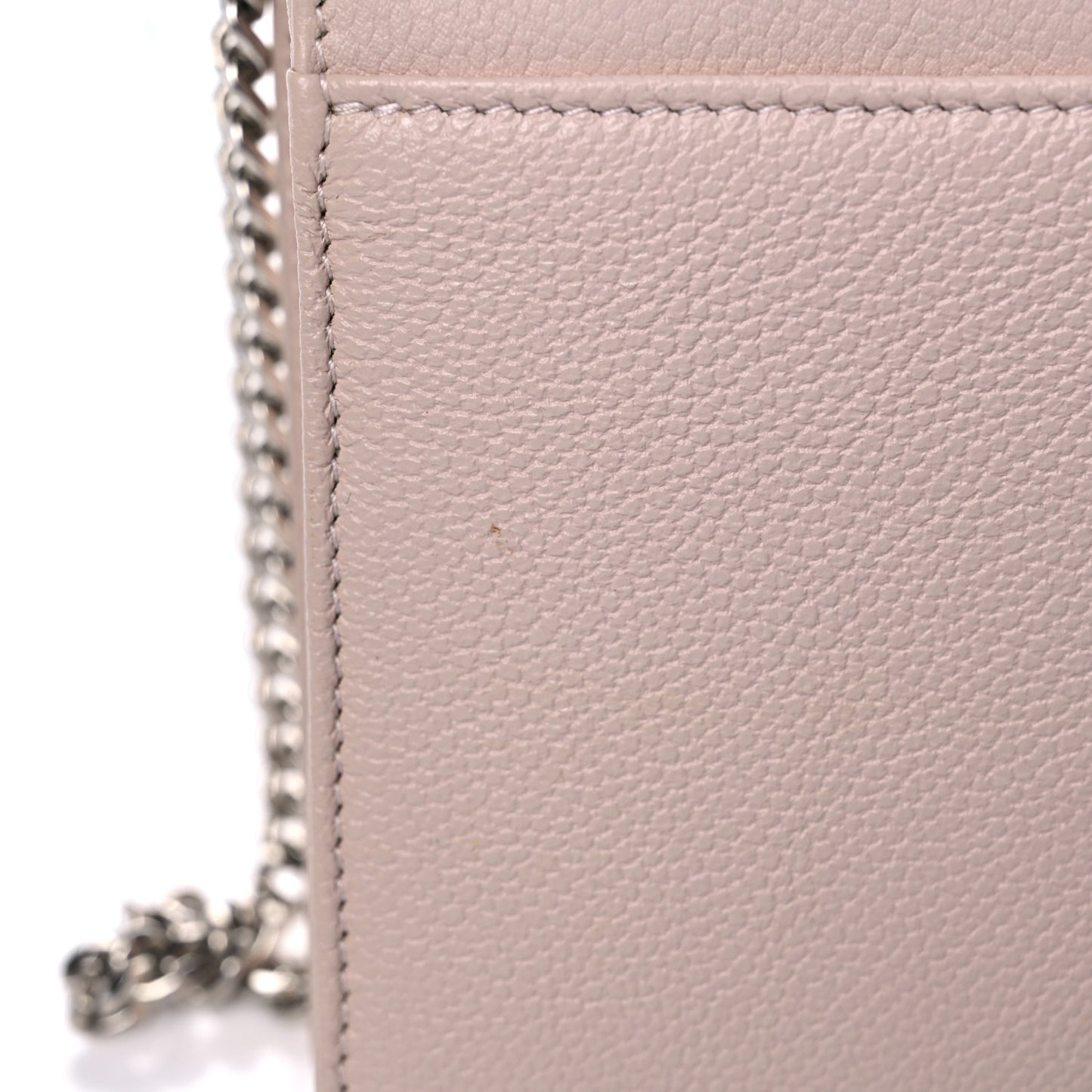 Grained Calfskin Diorama Wallet on Chain Pouch Rose Poudre