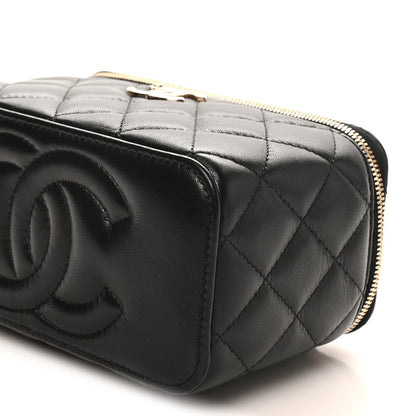 Chanel Lambskin Quilted Small CC Vanity Case Black 21 of 23