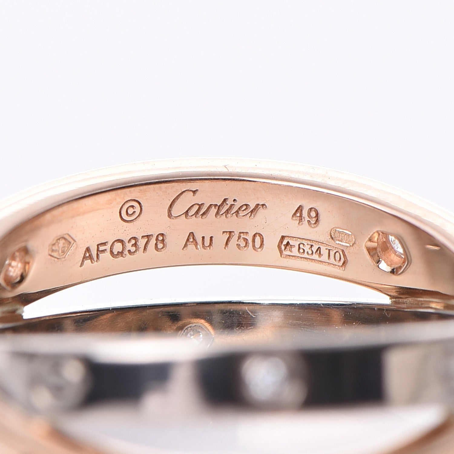 Cartier 18K Pink White Gold 6 Diamonds LOVE Ring 49 4.75 4 of 7