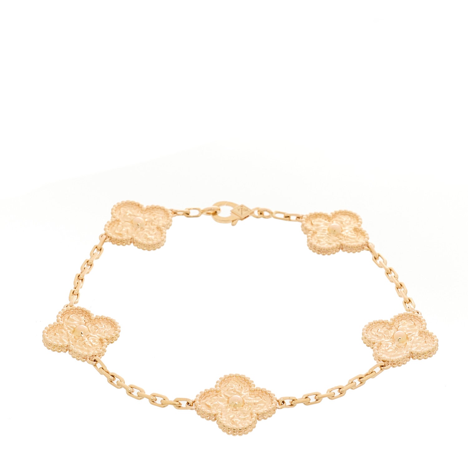 Van Cleef & Arpels 18K Rose Gold 5 Motifs Vintage Alhambra Bracelet 1 of 3