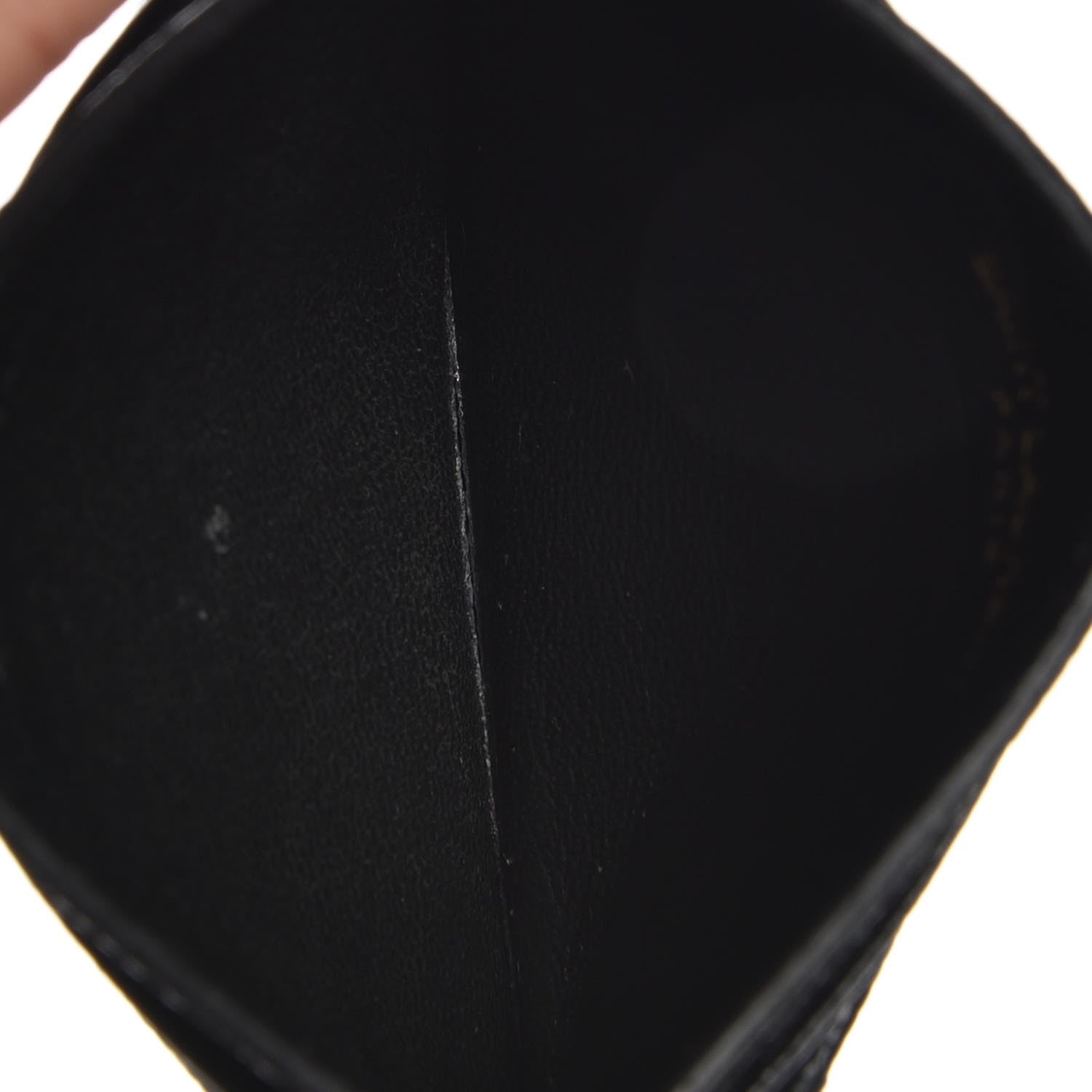 Saint Laurent Grain De Poudre Matelasse Chevron Monogram Credit Card Case Black 7 of 8