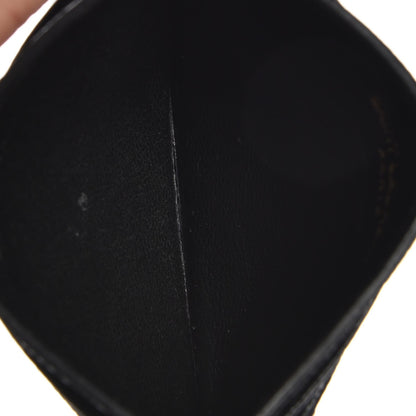 Saint Laurent Grain De Poudre Matelasse Chevron Monogram Credit Card Case Black 7 of 8