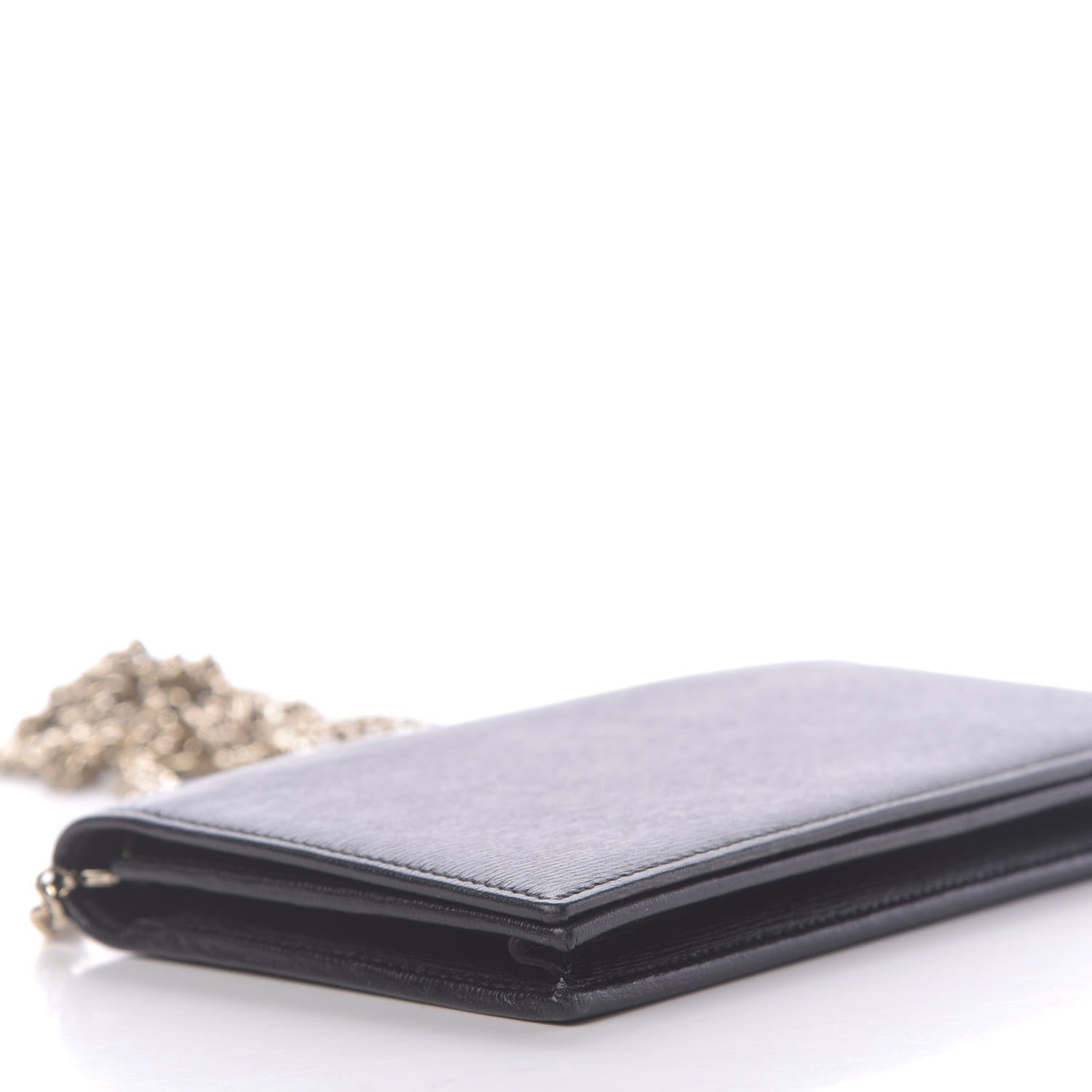 Gucci Textured Calfskin Medium Betty Chain Wallet Black 6 of 9