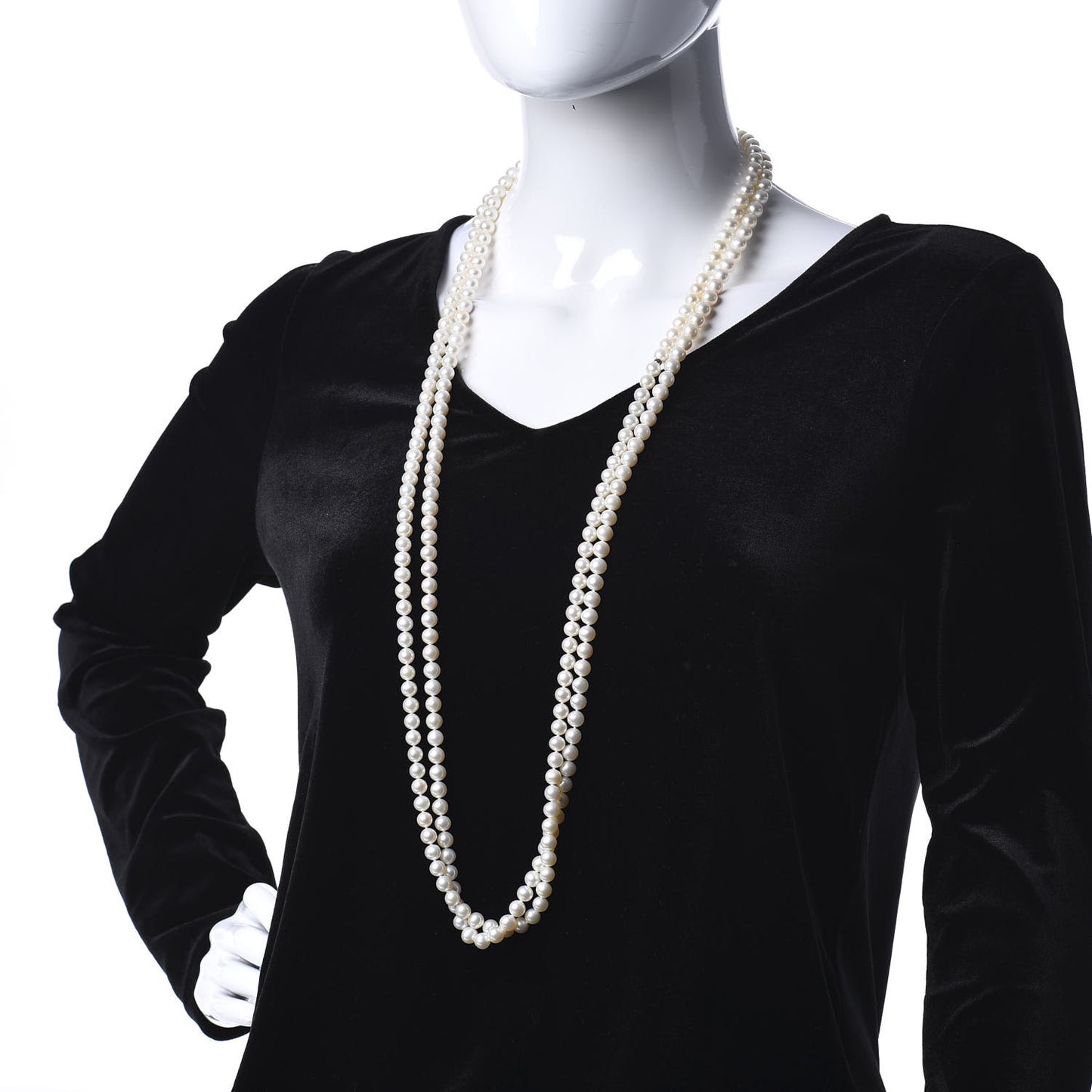 Sterling Silver Pearl 6-7mm Ziegfeld Strand Necklace 80"