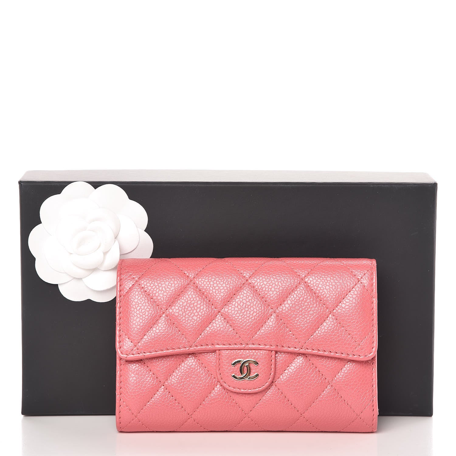 Chanel Caviar Quilted Medium Flap Wallet Pink 9 of 9