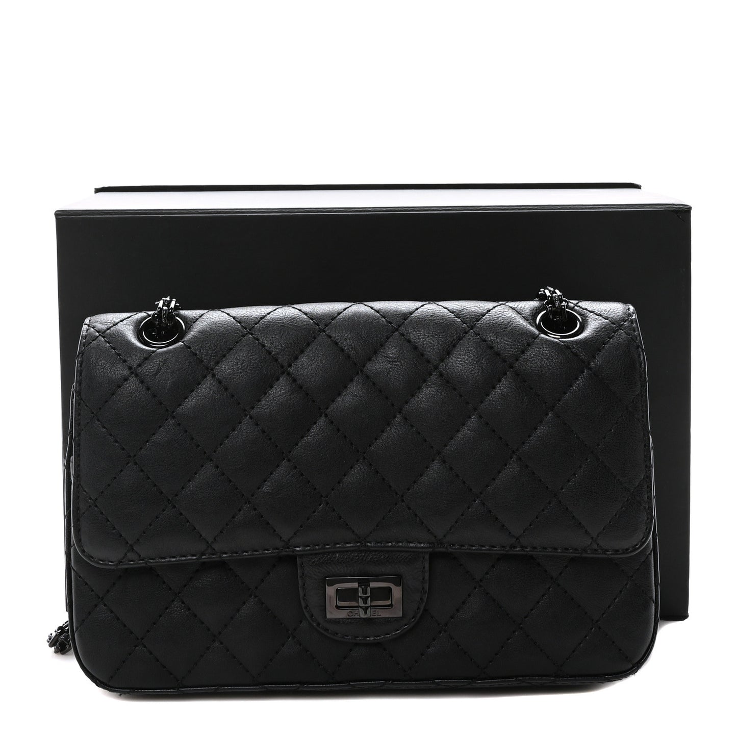 Calfskin Quilted 2.55 Reissue 225 Flap So Black