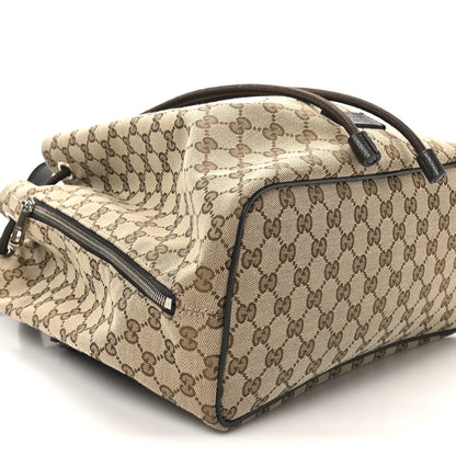 Gucci Monogram Dollar Calfskin O Drawstring Backpack Beige Ebony Testa di Moro Dark Chocolate 9 of 10