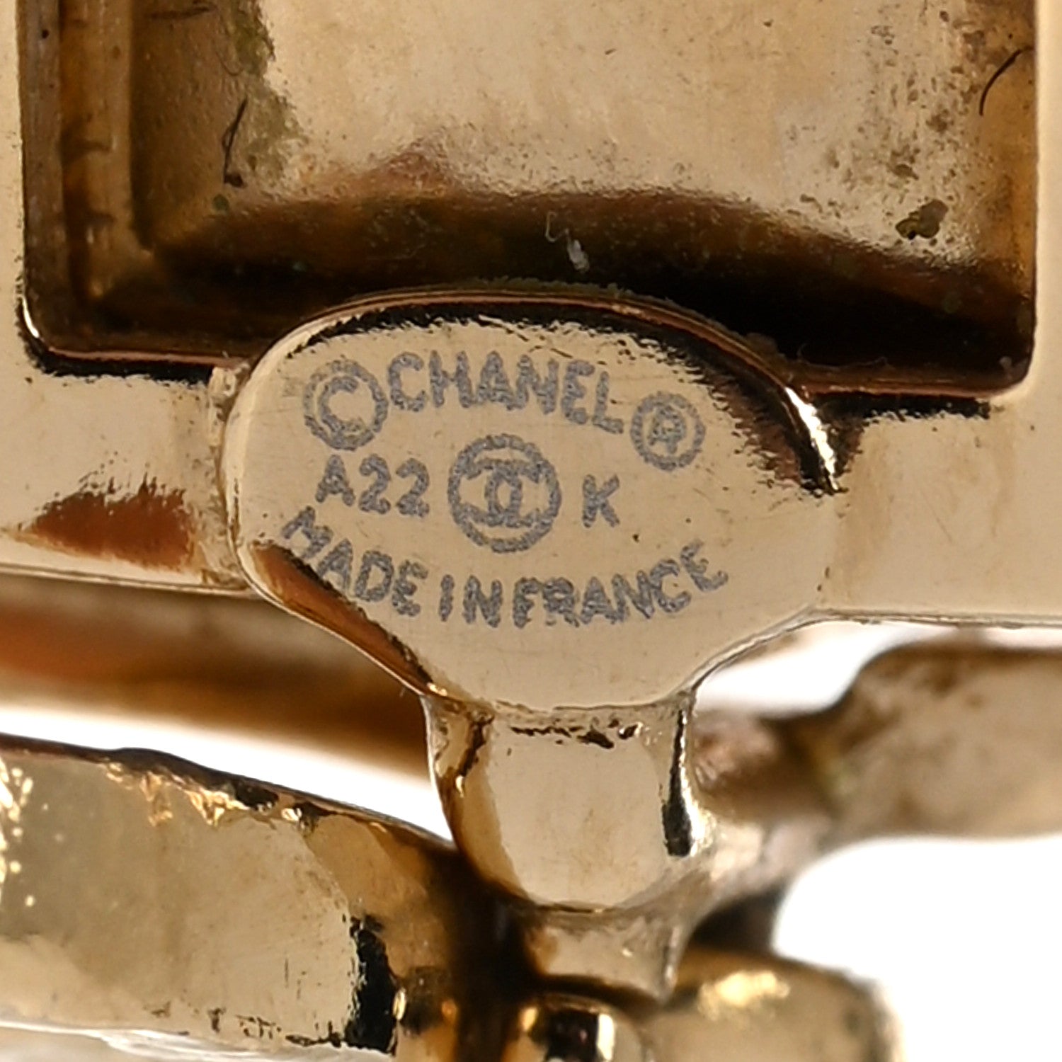 Chanel Crystal Tweed CC Drop Earrings Pink Gold 4 of 7