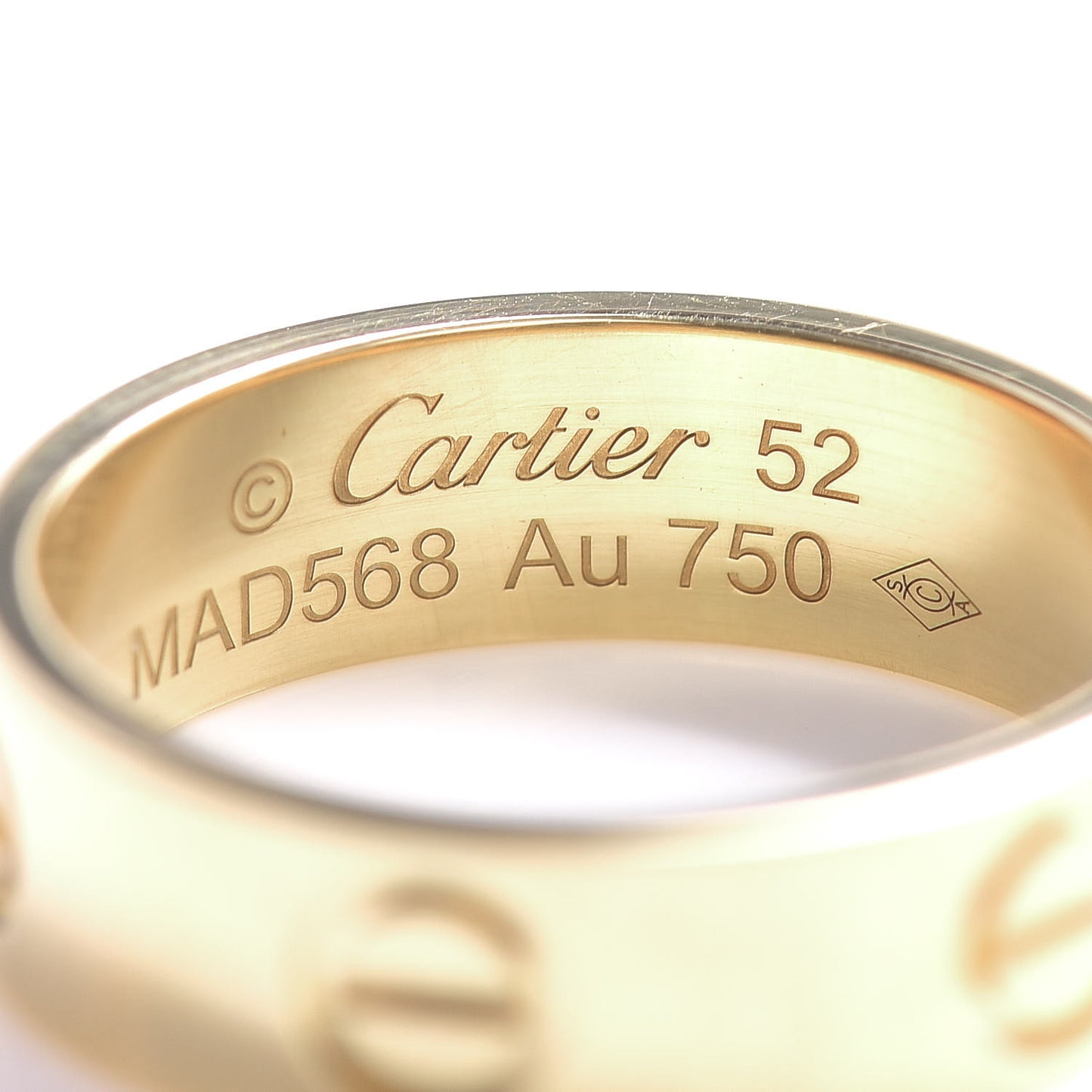 18K Yellow Gold 5.5mm LOVE Ring 52 6