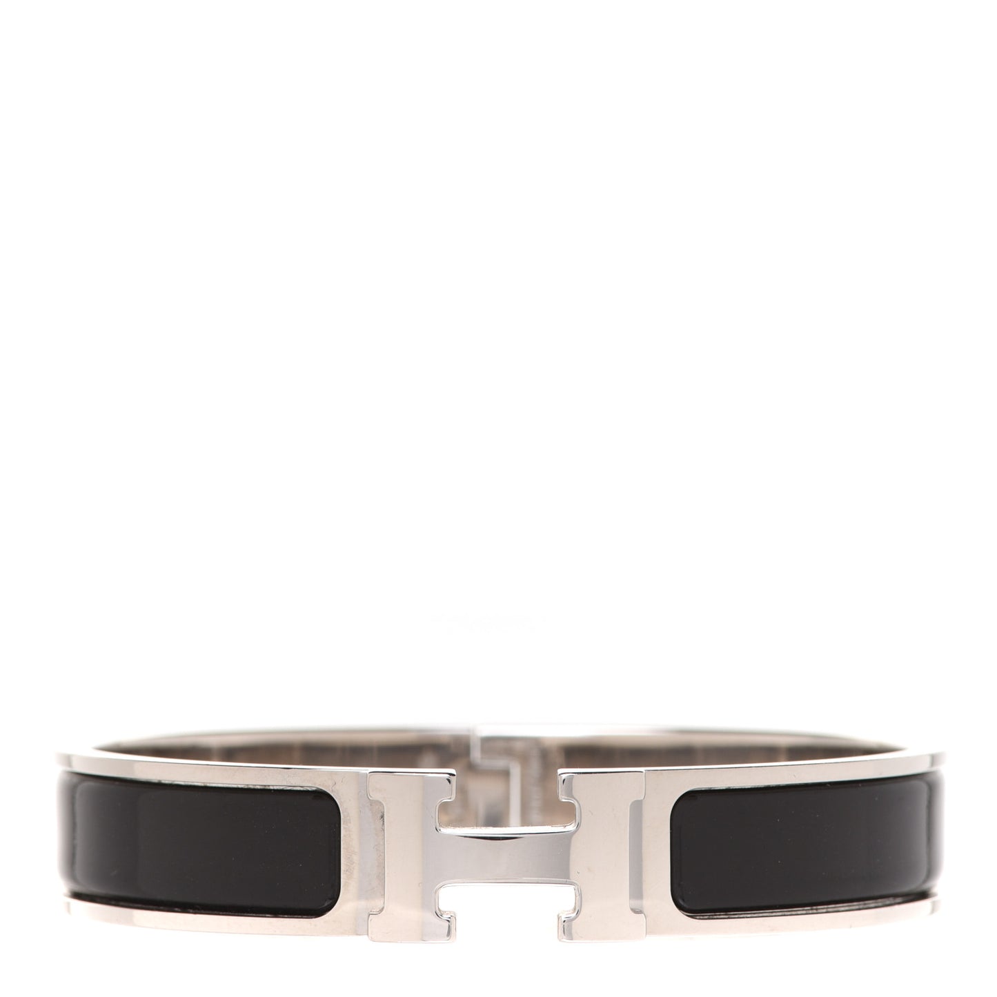 Enamel Narrow Clic Clac H Bracelet GM Black
