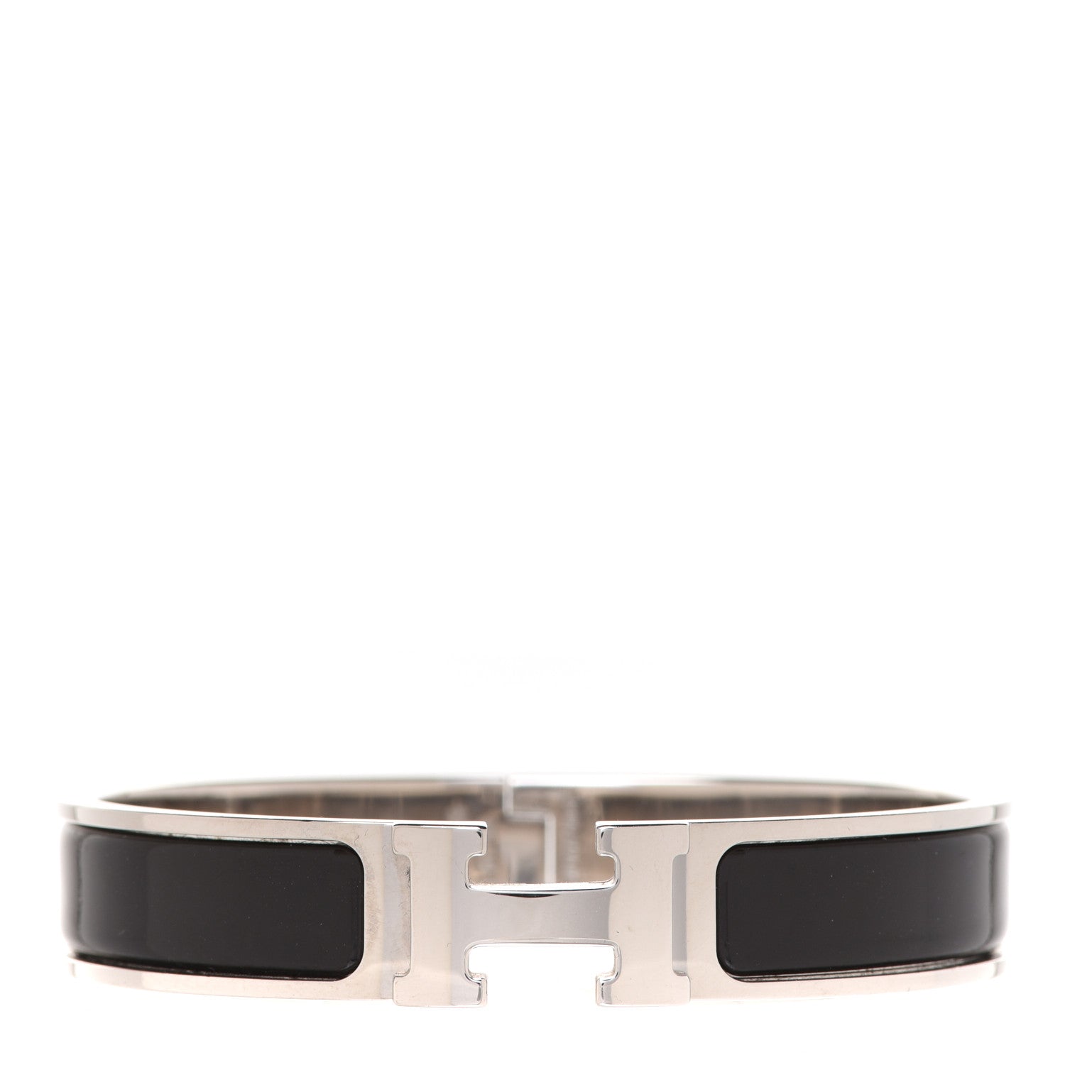 Hermes Enamel Narrow Clic Clac H Bracelet GM Black 1 of 6
