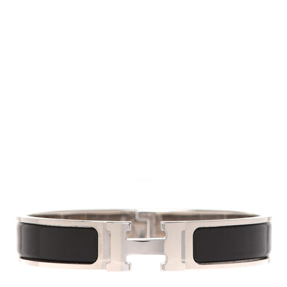 Hermes Enamel Narrow Clic Clac H Bracelet GM Black 1 of 6
