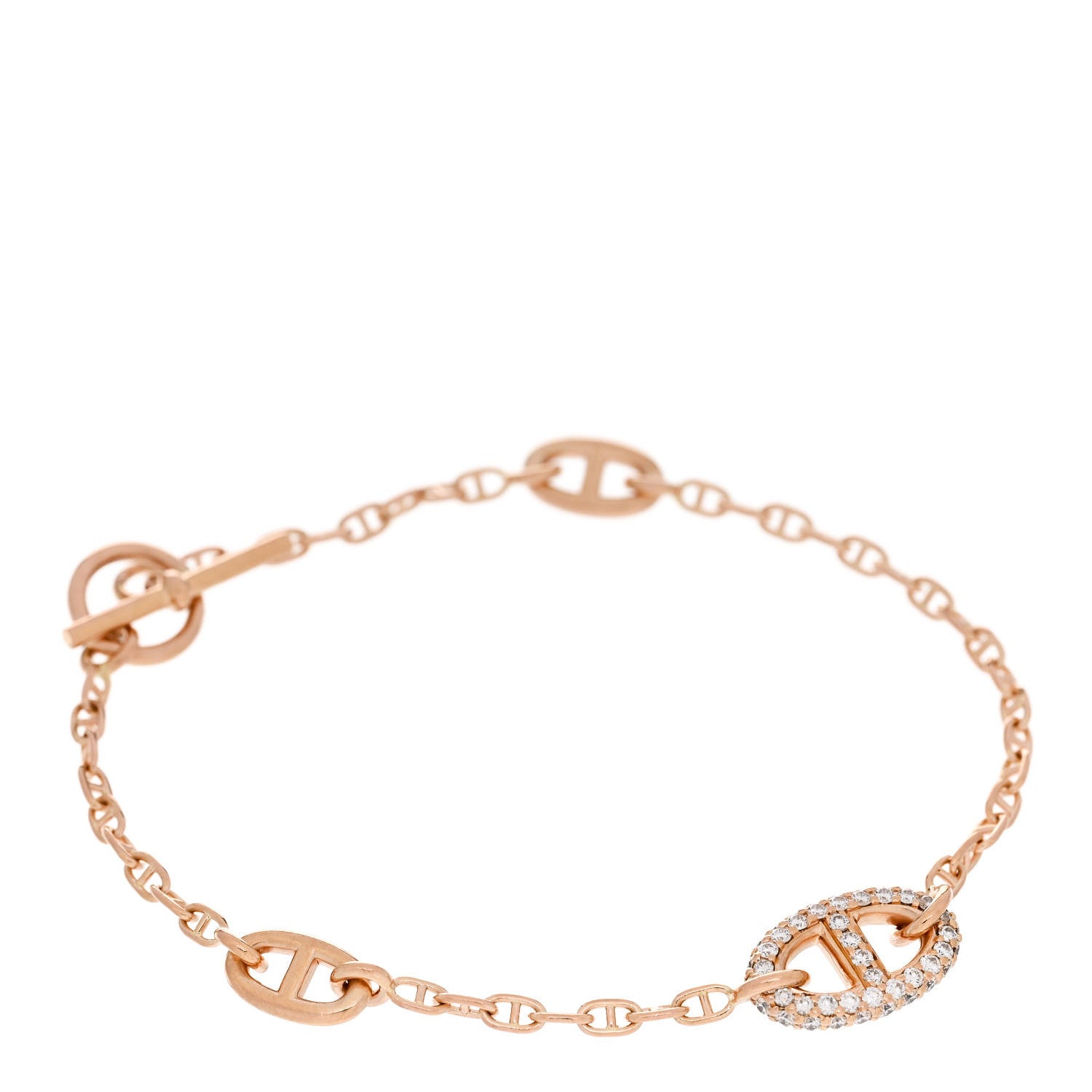 Hermes 18K Rose Gold Diamond PM Farandole Bracelet ST 1 of 4