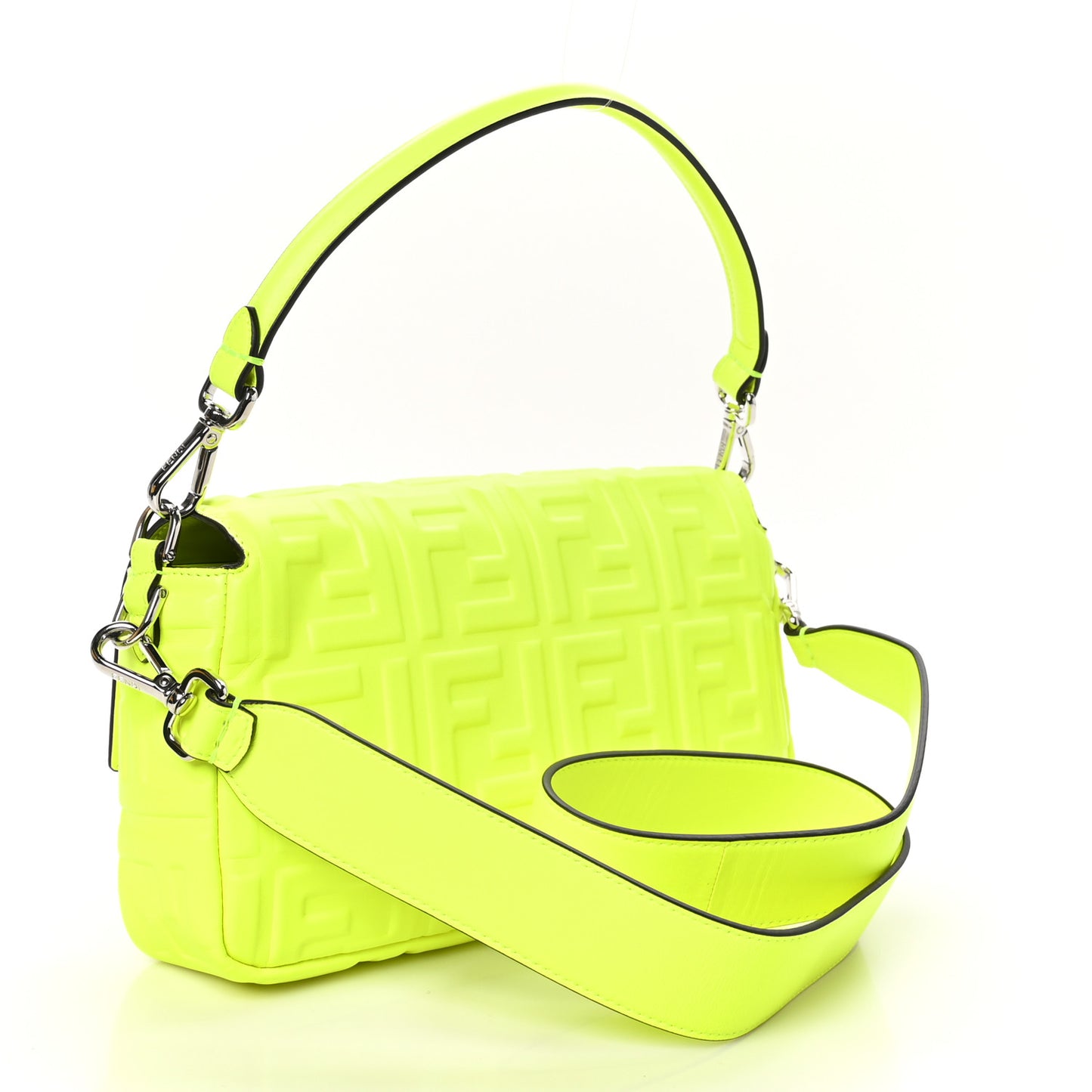 X MARC JACOBS Nappa FF 1974 Embossed Baguette Yellow Fluo